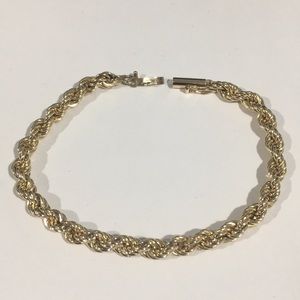 14k Yellow Gold Twisted Rope Chain Bracelet